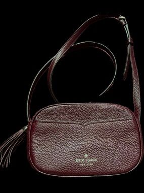 kate spade Pebbled Leather Crossbody in Burgundy Wine
